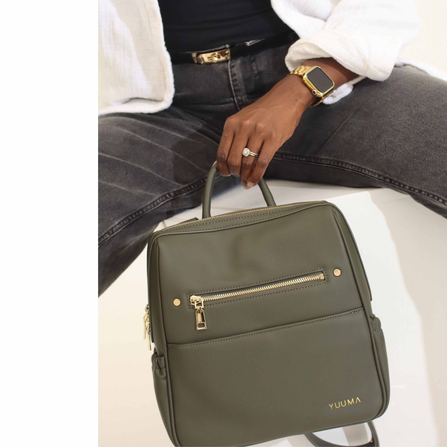 olive mini diaper bag