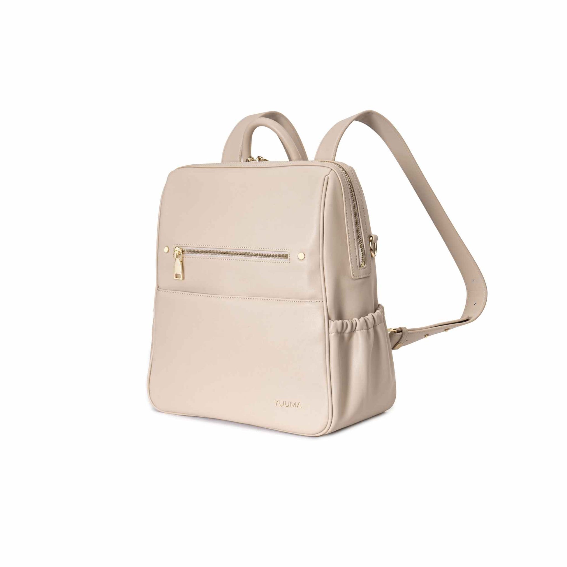 side view of ivory bag - yuuma collection