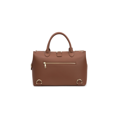 back of zuri tote in brown - yuuma collection