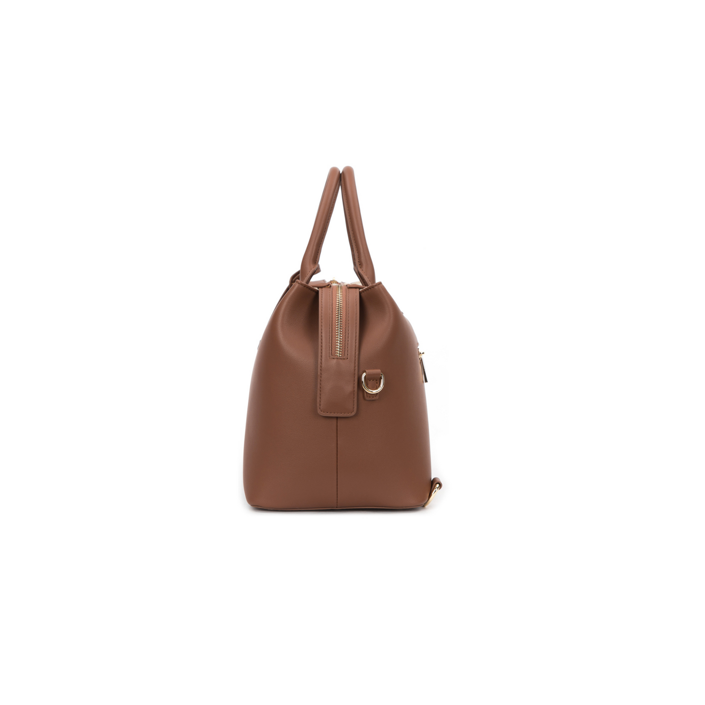 side view of tote bag in brown - zuri tote from yuuma