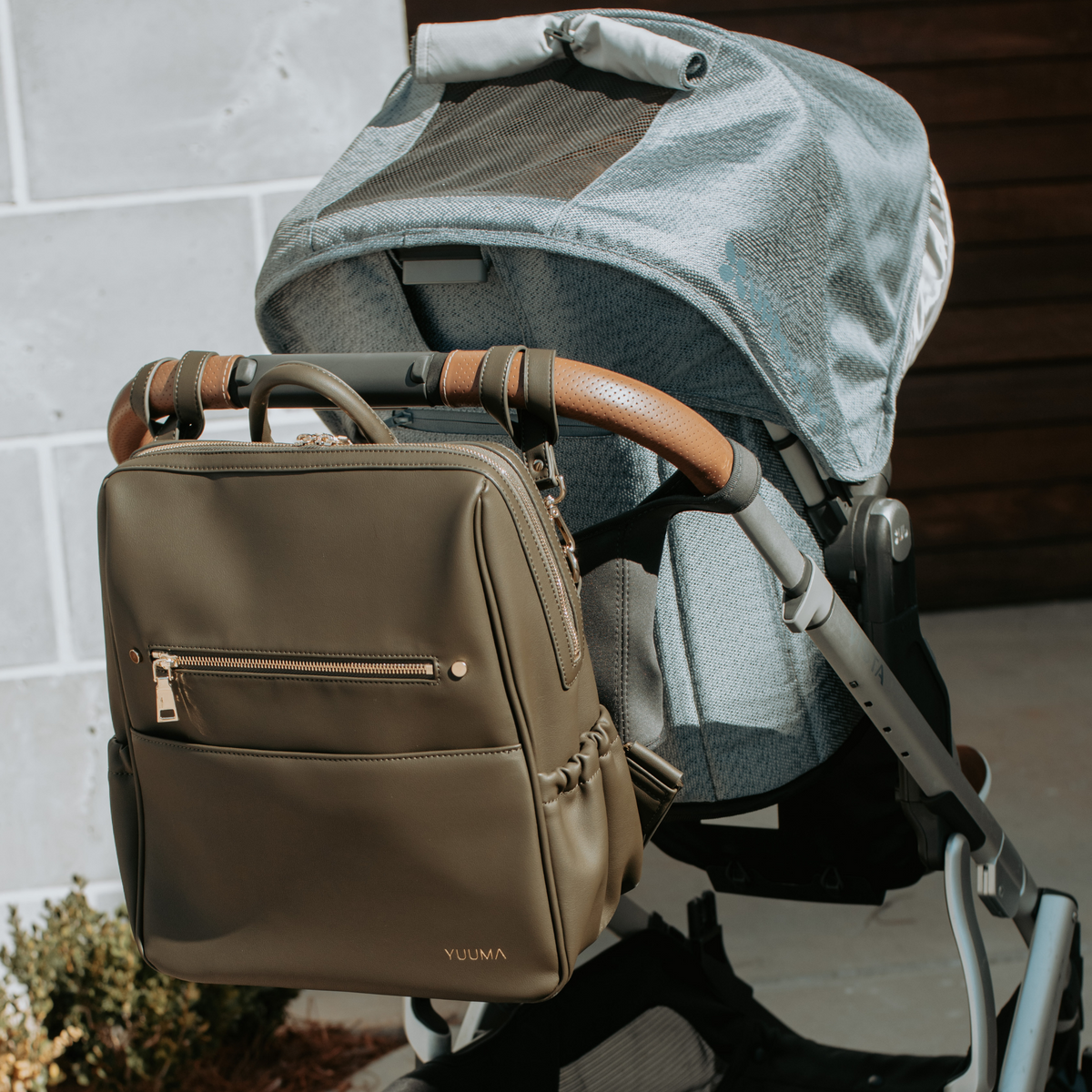 olive green stroller straps - yuuma collection