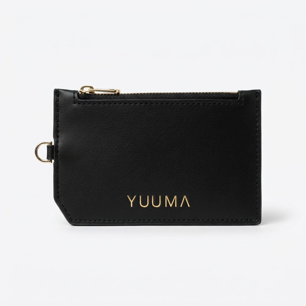 The Monet Wallet in Onyx, front